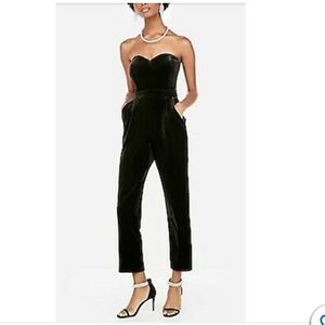 Express Black Velvet Romper